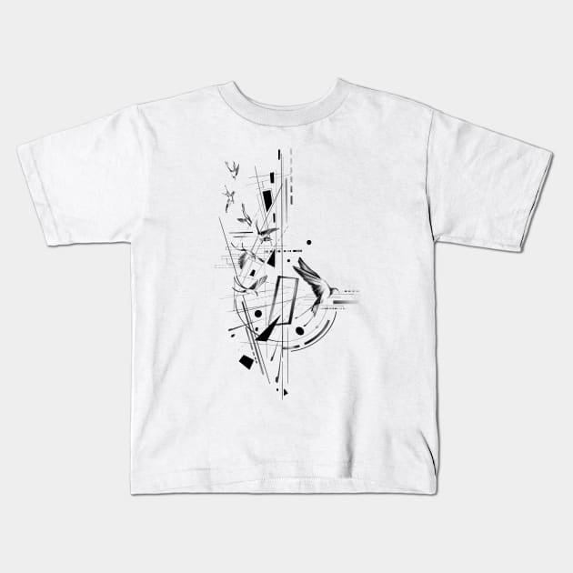 Fly Birds Kids T-Shirt by thecolddots